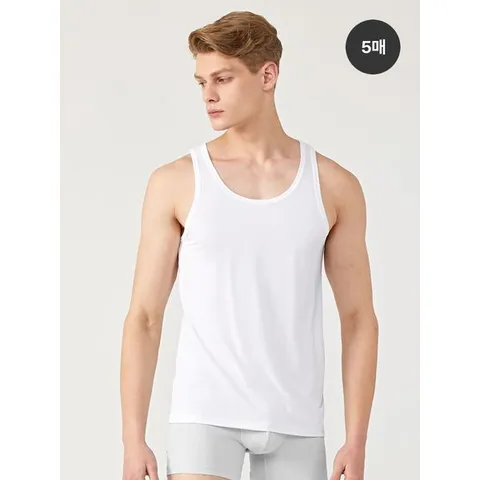 [하프클럽] 베이직 남성 순면 런닝 5매