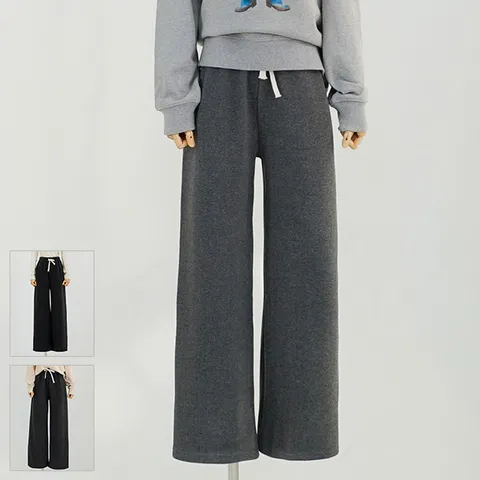 미엘 이지웨어 와이드 스트레이트 기모팬츠