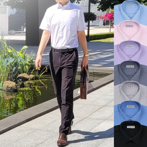 [브리치] 그레이캣 / 반팔와이셔츠 남자핑크셔츠 검정 하늘색 흰색셔츠