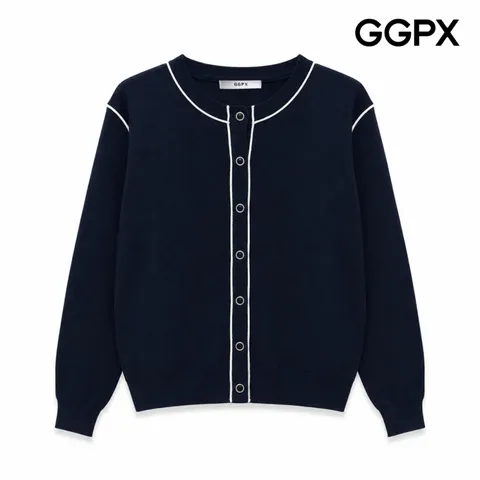 [롯데백화점][지지피엑스]라운드넥 라인 버튼 니트 가디건 GQ8KG018F