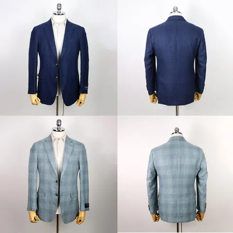 ZEGNA 울 실크 여름린넨 자켓 콤비자켓 네이비 그린