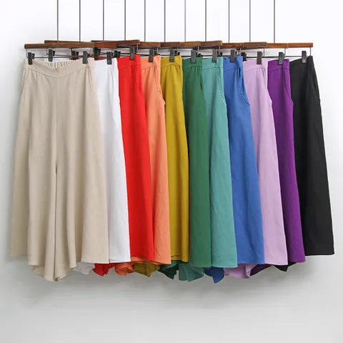 빅사이즈사랑해요 E169L204 컬러풀린넨치마통바지 BQ