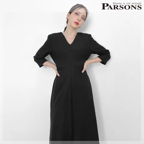 [파슨스][Flat white] Tem Vneck Shirring Dress (PW2R0OP01)