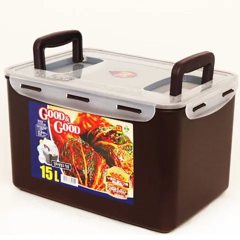 굿앤굿밀폐용기15L(쵸코_투핸디형) 김치냉장고용기 플라스틱용기 반찬통 김 플라스틱통