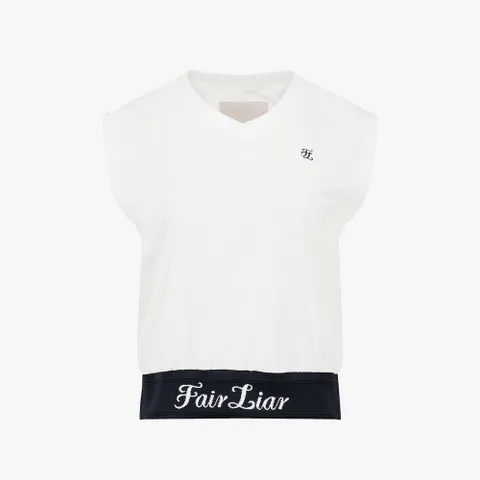 [LIVE]브이넥 풀오버 베스트. (화이트)