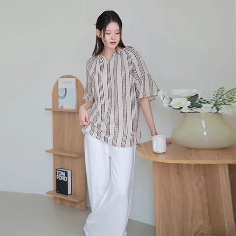 [최초가 69,000원]코튼100 소네트 에스닉 블라우스