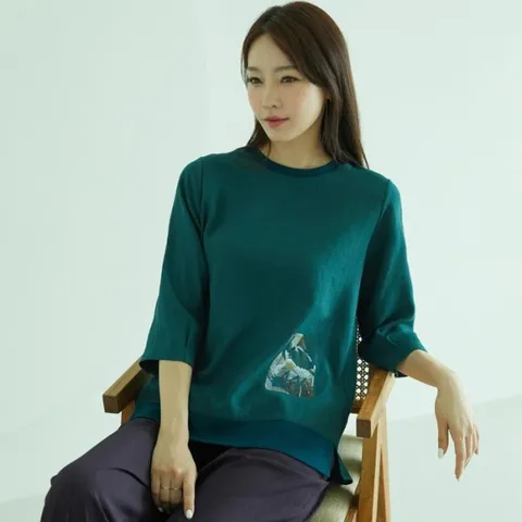 바띠 모달 티 블라우스 딥그린 홈쇼핑 엄마옷 (10681839)