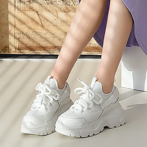 (천연소가죽)티안나는 8cm키높이 어글리슈즈 속굽 스니커즈