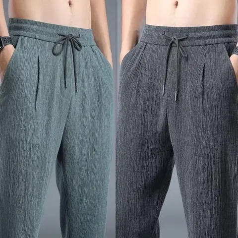 남성 냉장고 작업복 바지 여름 냉감 쿨 고무줄 바지 남자밴딩면바지 남자일자면바지