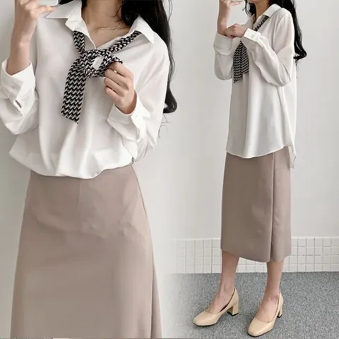 [브리치]  / 위쉬몰 DB 모던나염타이블라우스(C808H503) 빅사이즈