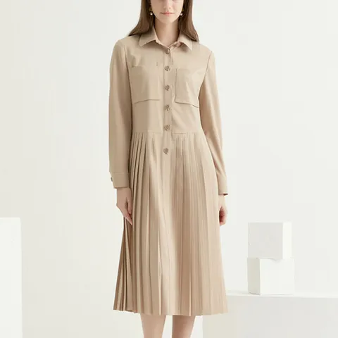 [최초가 90000원] [55~88] 플리츠 블록 원피스