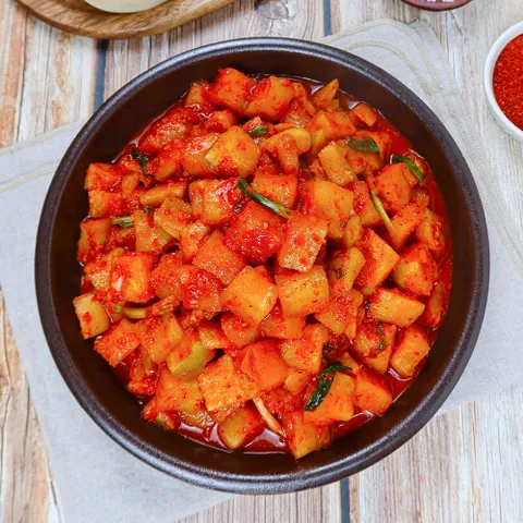 국산 전라도식 깍두기 2kg(당일생산)