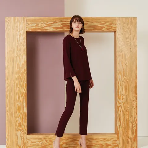 [로질리]올데이블라우스 버건디_RDFFBLP0272