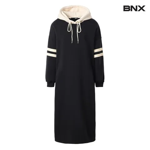 정상가:89,000 | 후드 배색 슬리브라인 기모 원피스 (BW4OP013L0)