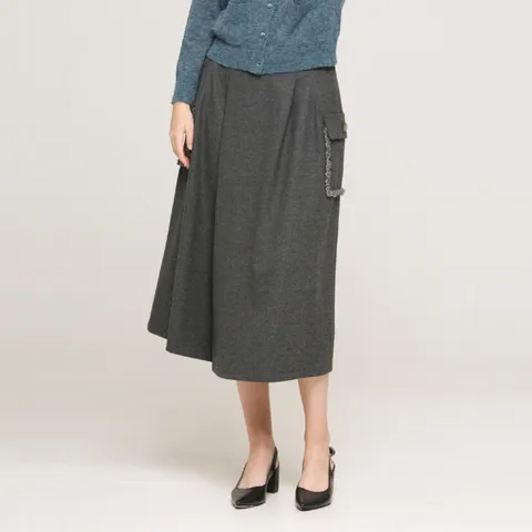 [롯데백화점][손정완]데일리룩 체인 주름 스커트 팬츠 ZDL53040