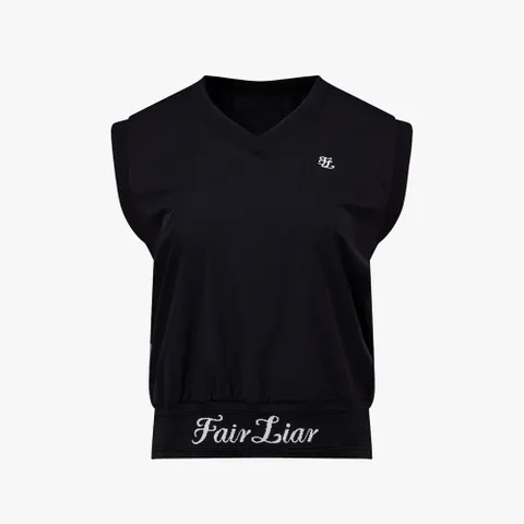 [LIVE]브이넥 풀오버 베스트. (블랙)