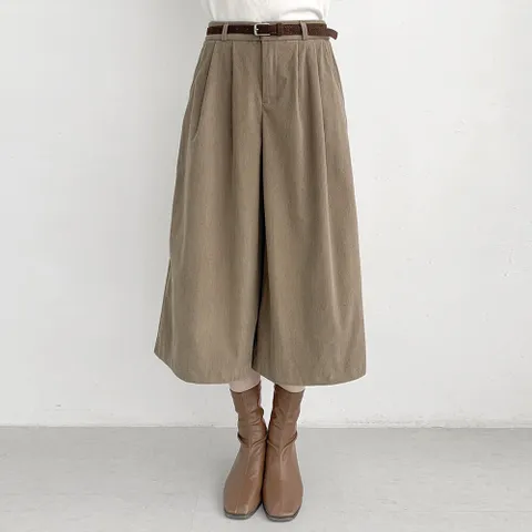 여성 벨트 7부 8부 골덴 밴딩 통 바지 -FPN0646- 가을 겨울