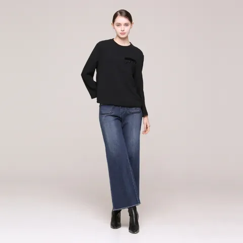 [롯데백화점][손정완]데일리룩 포켓 시보리 티셔츠 ZDR53020