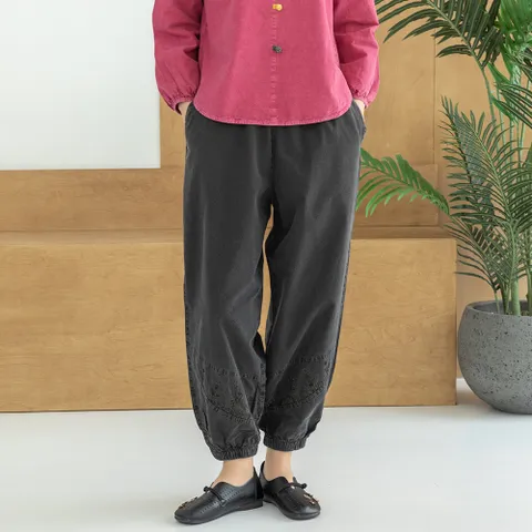 편안한 자수 바지 / 미시옷 빅사이즈 엄마옷 생활한복 중년 여성 마담