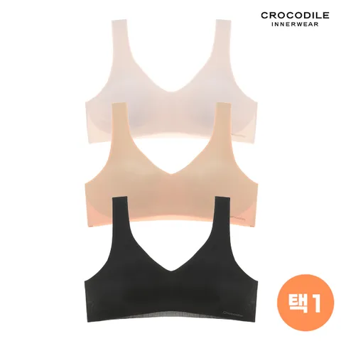 [하프클럽/크로커다일 이너웨어]뉴 라이크라 슬림 V넥 감탄브라 3종 택1