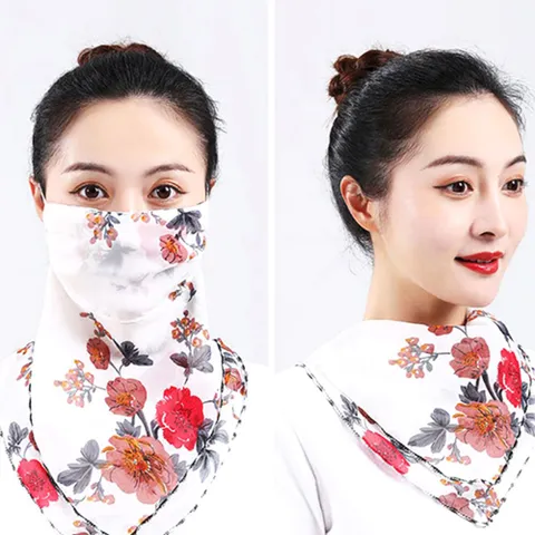 산책마스크 한강 나들이 여성 스카프 레드 천마스크 여름마스크 컬러마스크 숨쉬기편한마스크