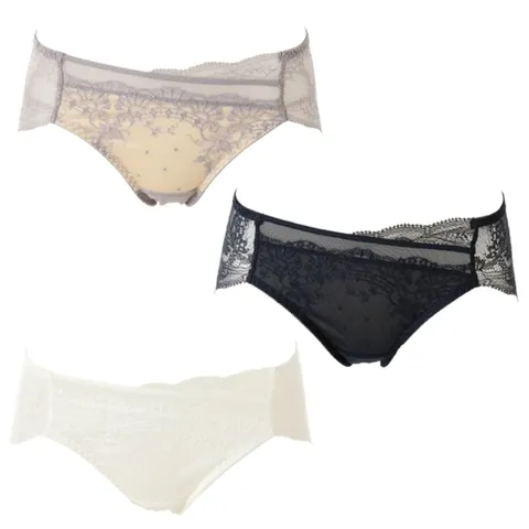 [롯데백화점](3컬러세트)블랙라벨 케미컬자수 레이스팬티(VPTB500S)