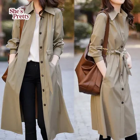 [하프클럽/쉬즈프리티]드라마트렌치셔츠원피스