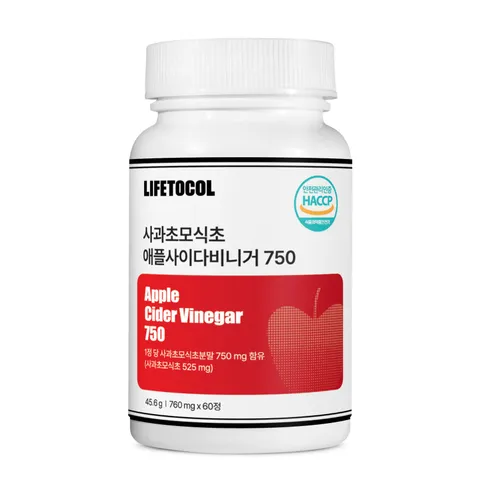 라이프토콜 사과초모식초 애플사이다비니거 750mg 60정