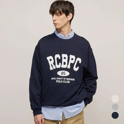 [하프클럽] RCB폴로클럽 남녀공용  85 그래픽 크루넥 맨투맨 티셔츠 3color