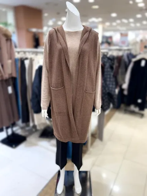 소고 세이브존01 후드 롱 니트 조끼 AI4VA50_BR (42520204)