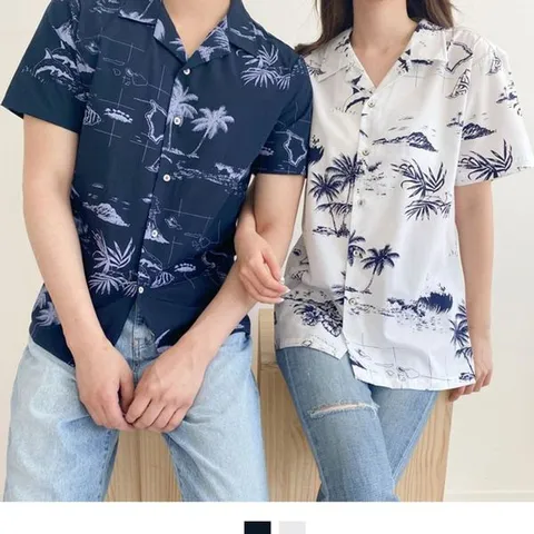 [하프클럽]  커플시밀러룩 하와이안셔츠 빅사이즈