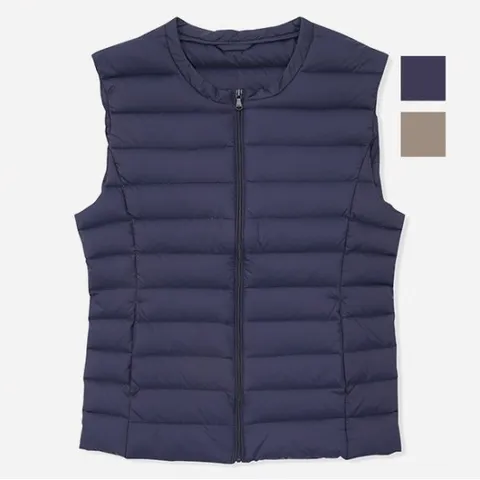 여성 라운드넥 경량 패딩조끼(NEY613)