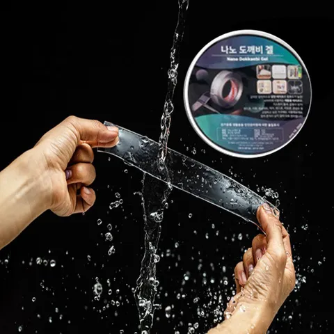 나노 도깨비 겔 강력 투명 양면테이프 1m x 10개세트 선정리 미끄럼방지 실리콘테이프