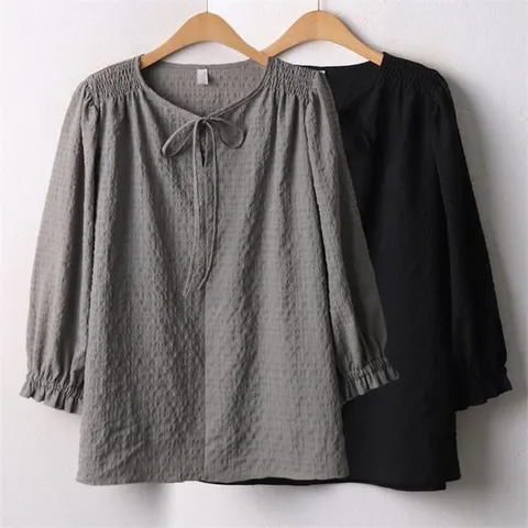 [하프클럽/셀러허브_여성트랜드패션]위쉬몰 DB 보니스모크블라우스(A375H008) 빅사이즈