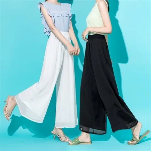 [오노마] ONM 여성 스트릿 여성스러운 여신 와이드 쉬폰 팬츠 바지 (9869063)