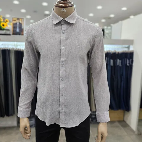 (모다인천점)그레이 크리즈 워셔블 슬림핏 셔츠/PQWS1602A_IC_3