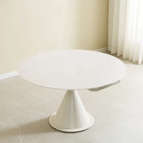 글렌드 회전 확장형 포세린 세라믹 원형 4인 식탁 테이블