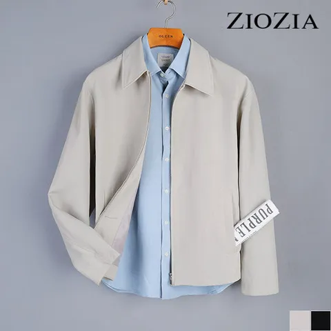 세미 오버핏 미니멀 카라 블루종 점퍼 (ABC2JJ1103)