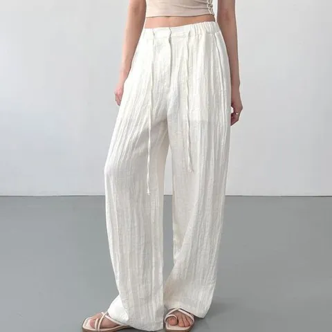 [하프클럽] 여자 드로우코드 쿨팬츠 컷아웃 SS 통 바지