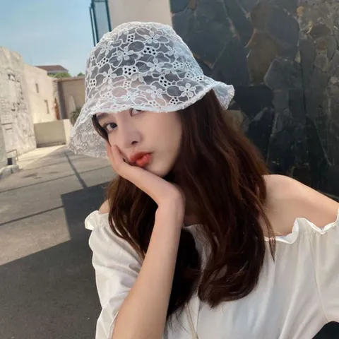 여름 시스루 레이스 버킷햇 벙거지 비치모자 패션 여름모자 패션모자 라피아햇