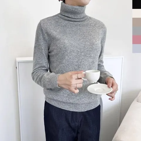 [하프클럽] 데일리 여자캐시미어 여자상의 목폴라니트