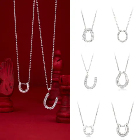 [롯데단독] 행운의 붉은 말발굽U 실버 목걸이 7종 택1 463694