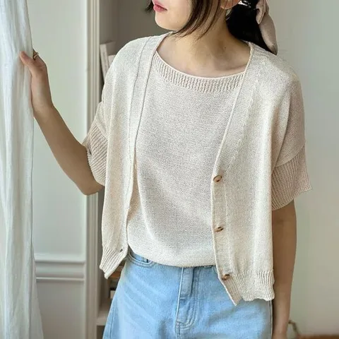 [하프클럽] 여자 여름 스카시 린넨 가디건_WJK21589