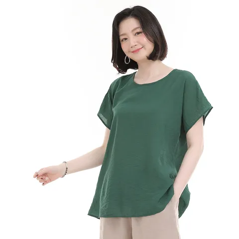 엄마옷 인견 얇은 여성 여름 반팔 블라우스 B06264 50대 60대 중년여성