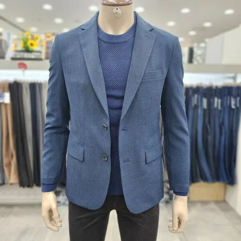 (모다인천점)네이비 투톤 멜란지 슬림핏 캐주얼 재킷/PQJK1102_IC_3