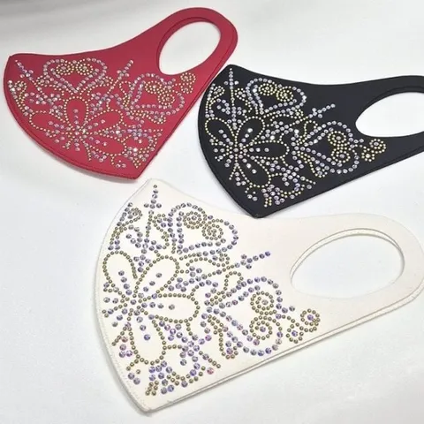 큐빅마스크 인기 플라워 네오프랜 국산마스크 감성 3 마스크 50대여성 패션소품 화려한스타일 큐