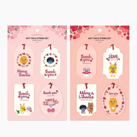 땡큐 카카오프렌즈 프렌즈 기프트 택세트 핑크