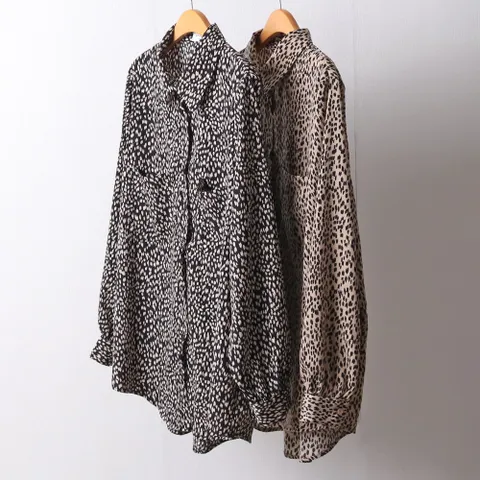 빅사이즈사랑해요 I032L302 레오파드포켓블라우스 DL