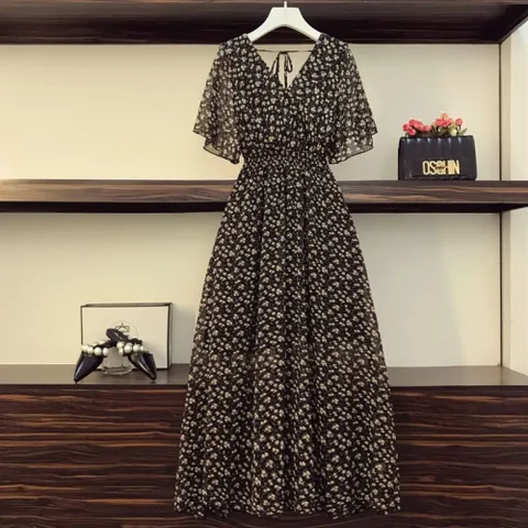 [브리치]  / [사이즈선택] 마를린 플라워 브이넥 원피스 2color