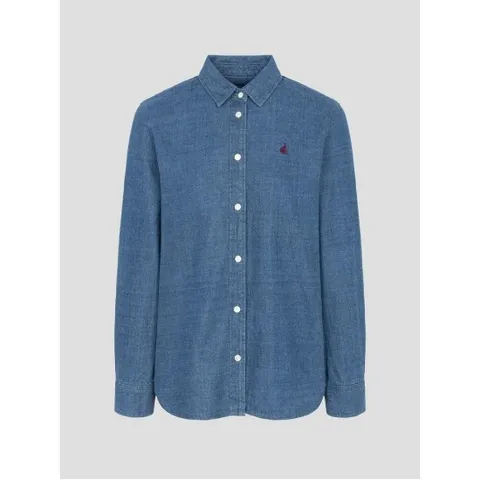 기모 데님 레귤러핏 셔츠  네이비 (BF5X64C03R)